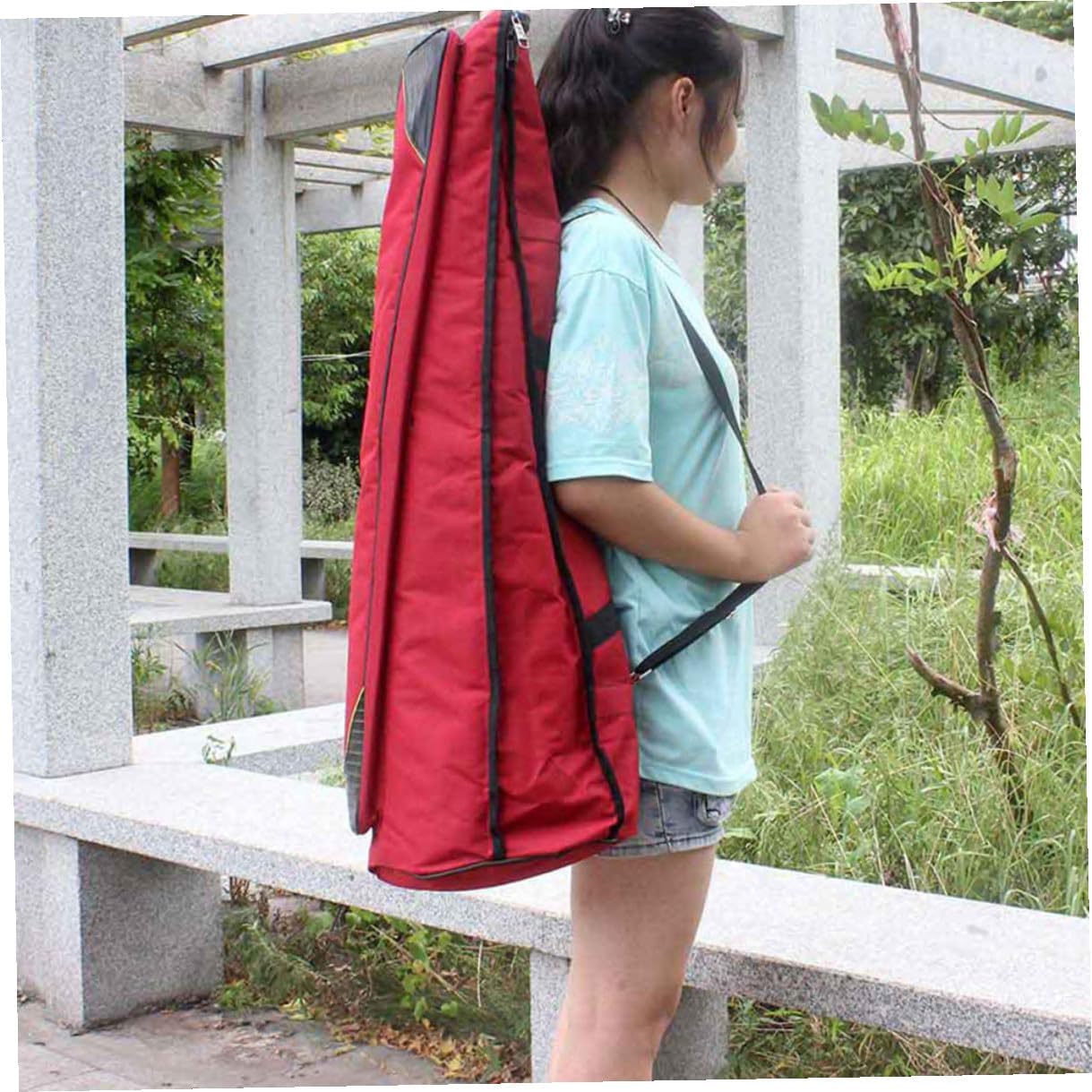 Milisten Thickened Waterproof Oxford Cloth Trombone Storage Bag Portable Musical Instrument Pouch with Red Color for Travel and Performance