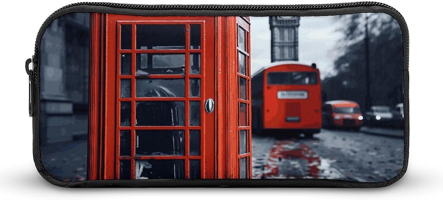Retro London Telephone Pencil Case Large Capacity Pencil Pouch