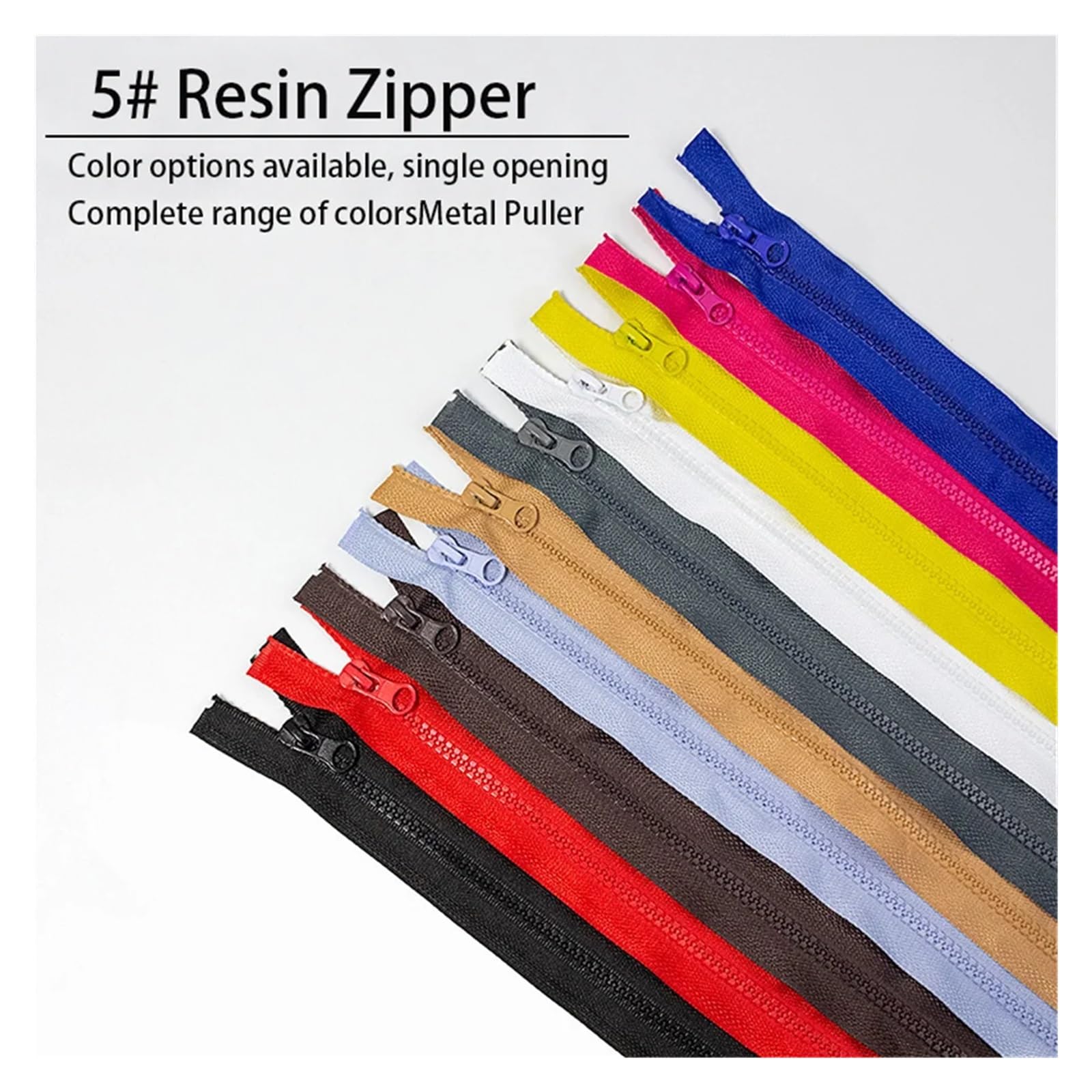 Chiusure Lampo Resina Cerniera ad apertura singola in resina 10 pezzi 5#, giacca for abbigliamento, piumino, abiti da lavoro, cerniera in plastica a denti grossi(Wine red-10pcs,100cm)