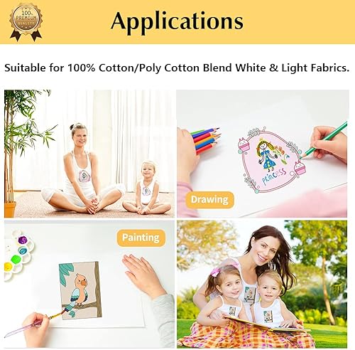 Miniatura 5 de TransOurDream Papel de transferencia de calor para camisetas (25 hojas, 8.5 x 11 pulgadas, luz 4.0), vinilo de transferencia de calor imprimible