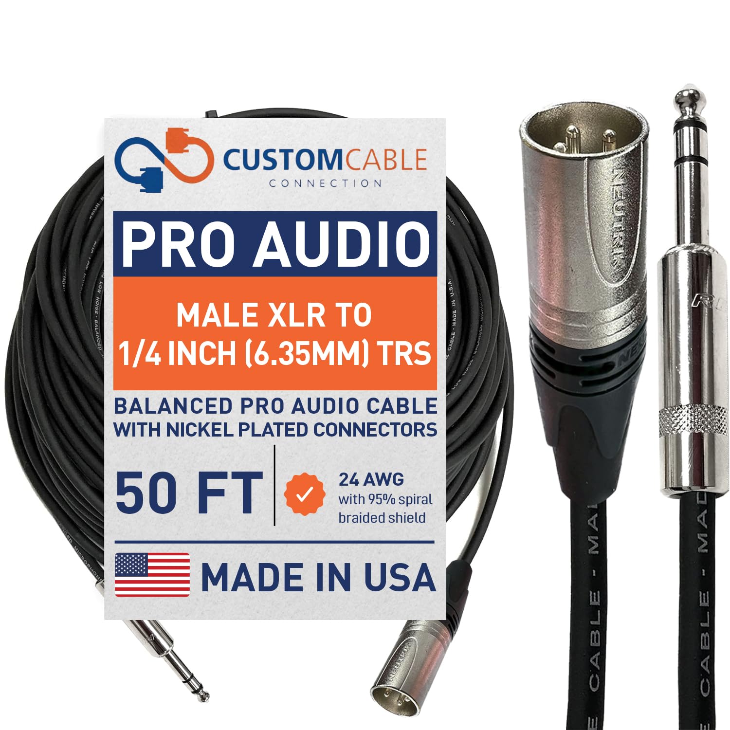 Amazon.com: Custom Cable Connection 50 Foot Neutrik NC3MXX Male
