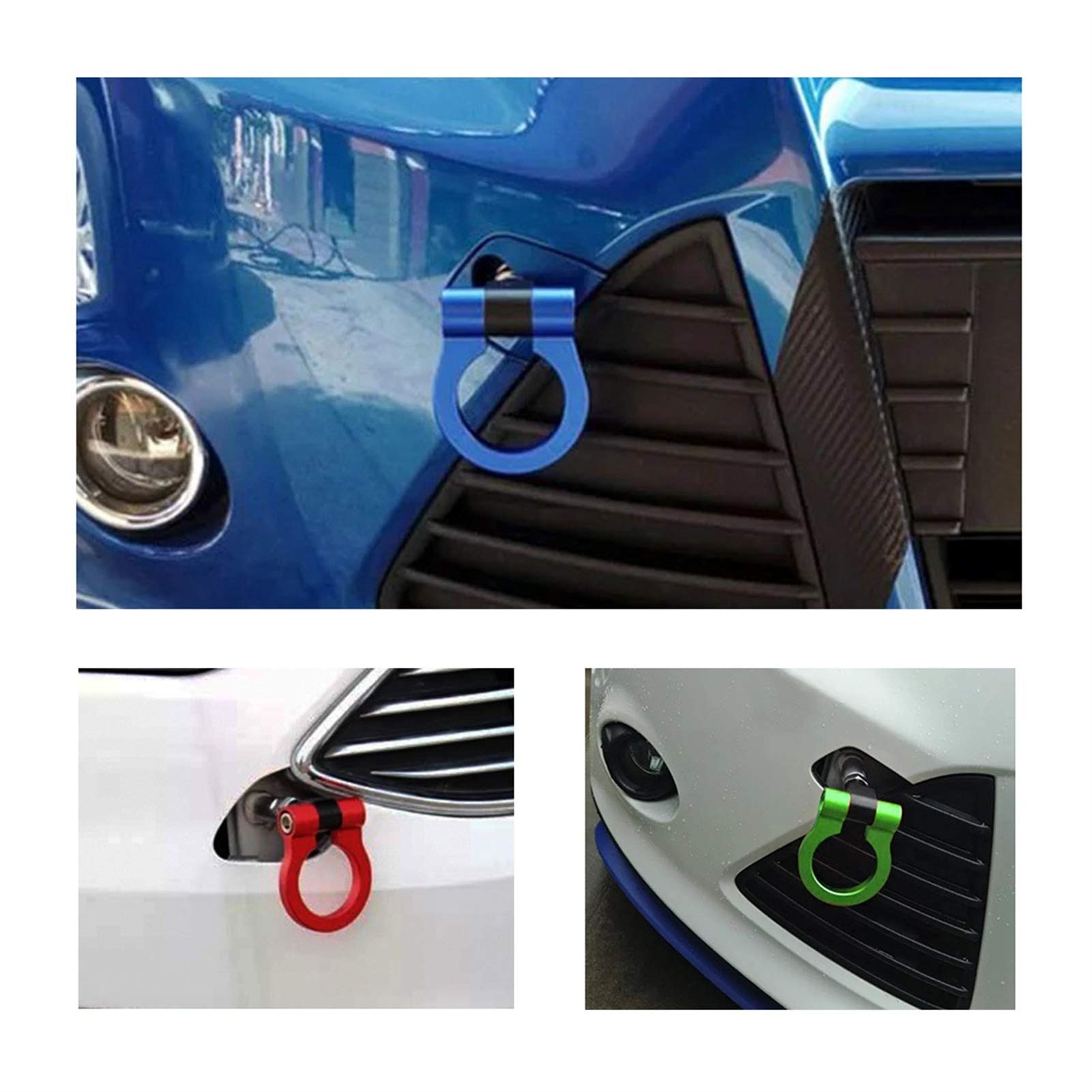 Gancio di traino per auto, decorazione per rimorchi, connettori ad occhiello resistenti per un traino sicuro, adatto per vari tipi di veicoli, ideale per uso esterno e fuoristrada