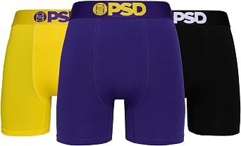 PSD Underwear Mens Boxer Briefs - 3 Pack Boxer Briefs, Mid Length, Soft & Breathable Boxer Briefs for Men