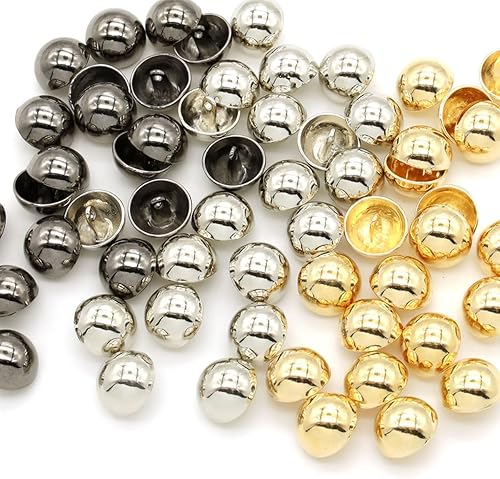 Miniatura 6 de 60 botones de costura redondos de 0.591 in, botones abovedados de hongo, botón medio redondo para proyectos de bricolaje