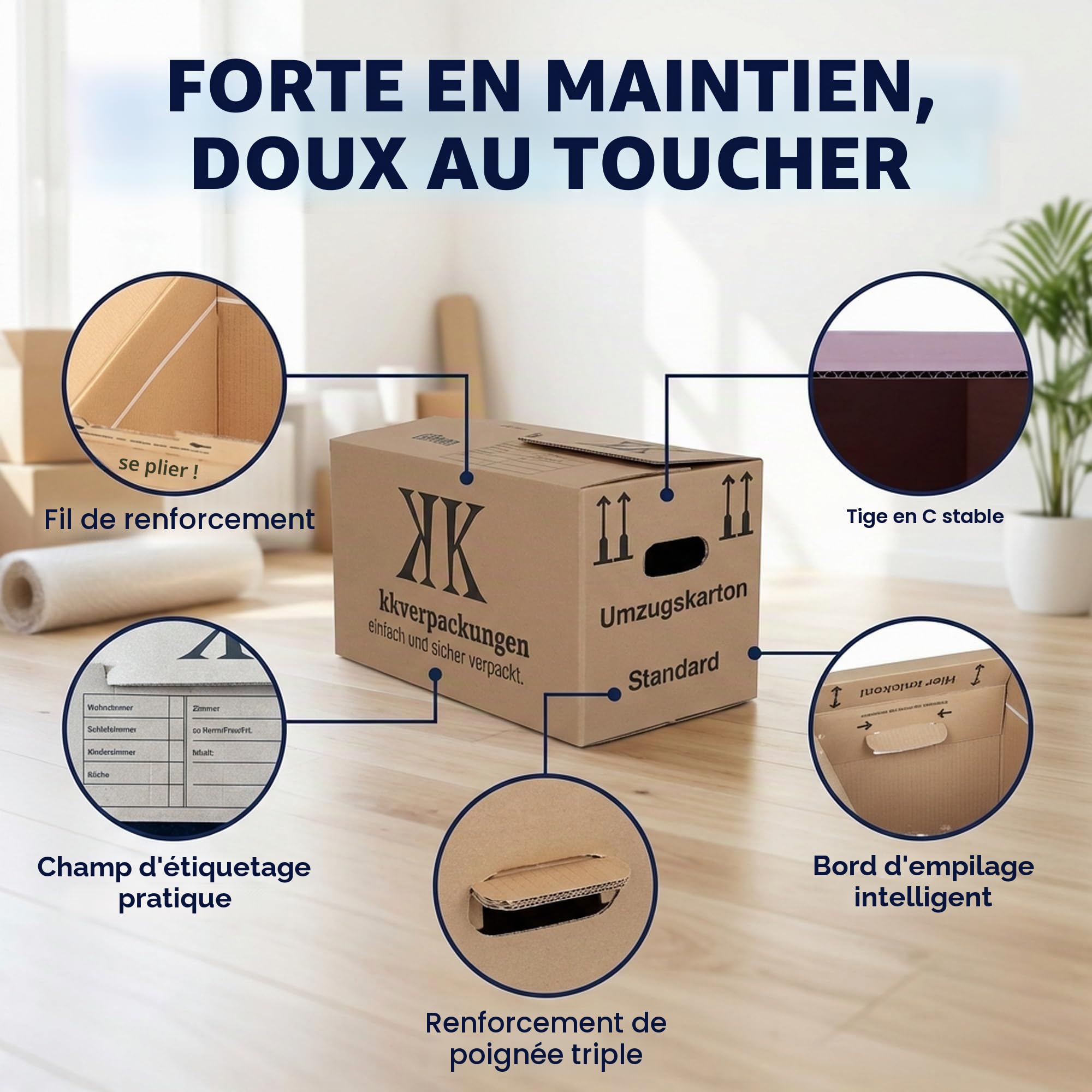 30 cartons de déménagement Basic 640 x 300 x 340 mm
