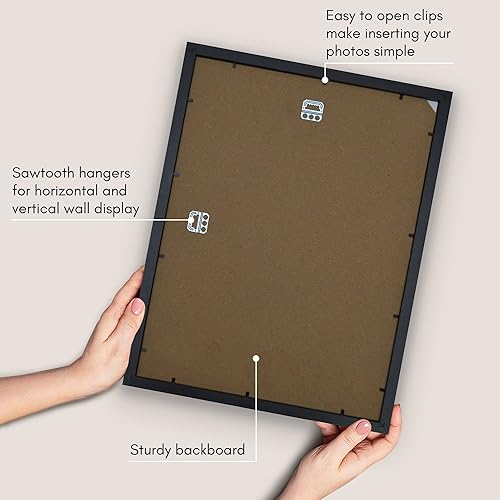 Miniatura 5 de Americanflat Portarretratos escolares de 15 x 20 pulgadas, color negro K-12 pulgadas, muestra 13 fotos escolares de cada año escolar, uso como marco