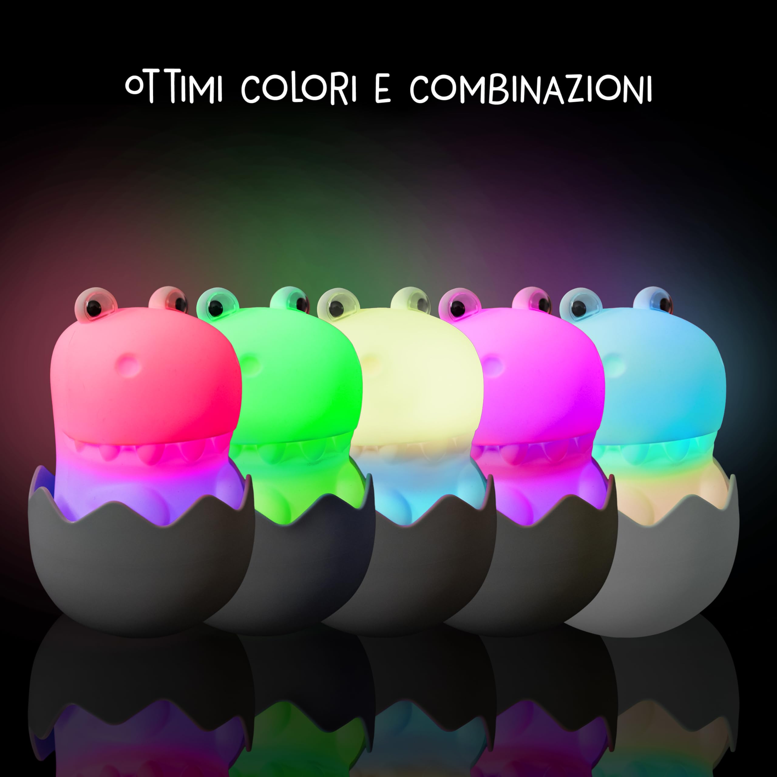MegaLight Baby Eggy Luce Notturna LED Per Bambini – Touch Dimmer, Ricaricabile USB, Senza BPA, Testata In Germania - 3