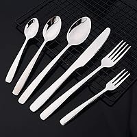 Vista 6 de JASHII Juego de 6 cucharaditas de plata, juego de cucharas de café de acero inoxidable 304, cucharas pequeñas para el hogar, cocina, restaurante