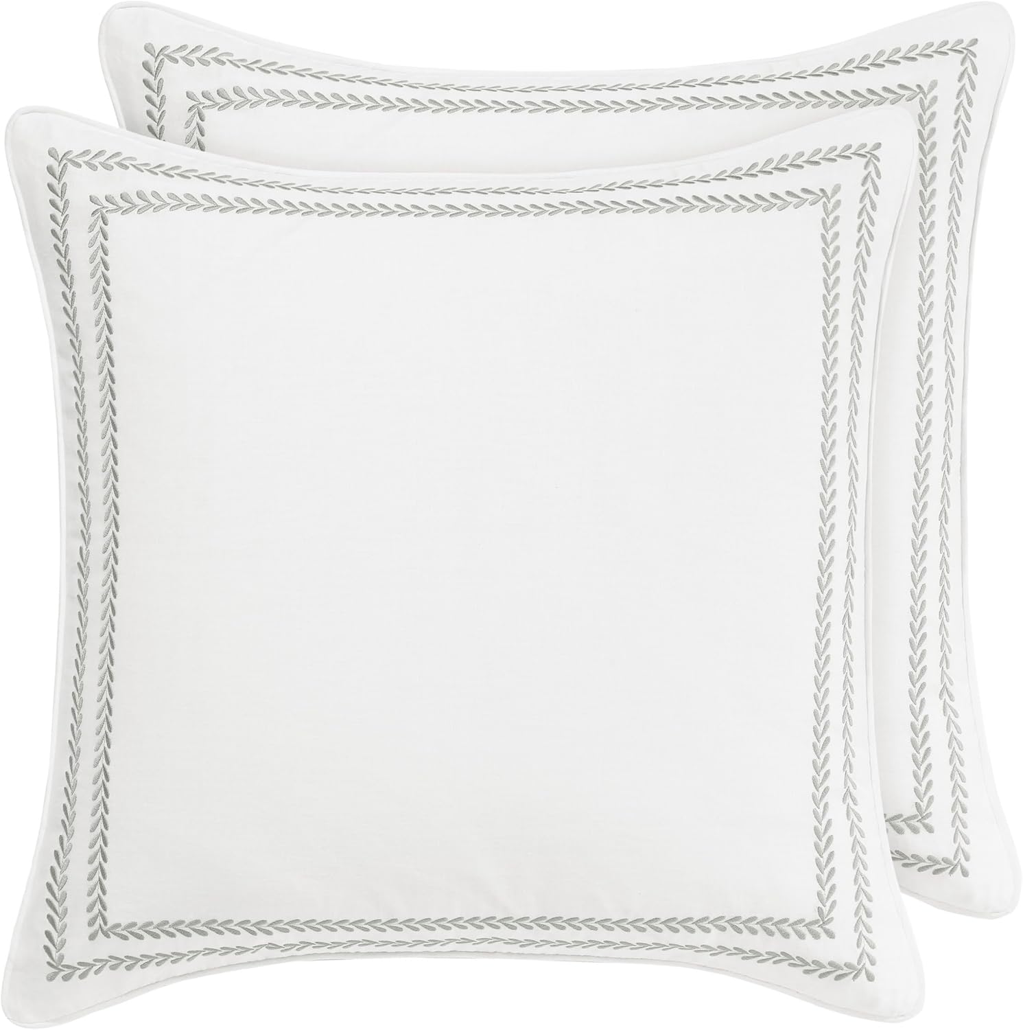 Laura Ashley - 2 Pack European Shams, 100% Cotton Euro Pillow Covers image 5