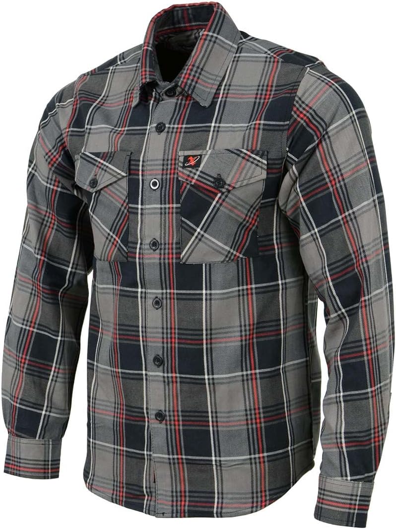 Milwaukee Leather MNG11658 Men's Black and Grey with Red Long Sleeve Cotton Flannel Shirt - Image 3