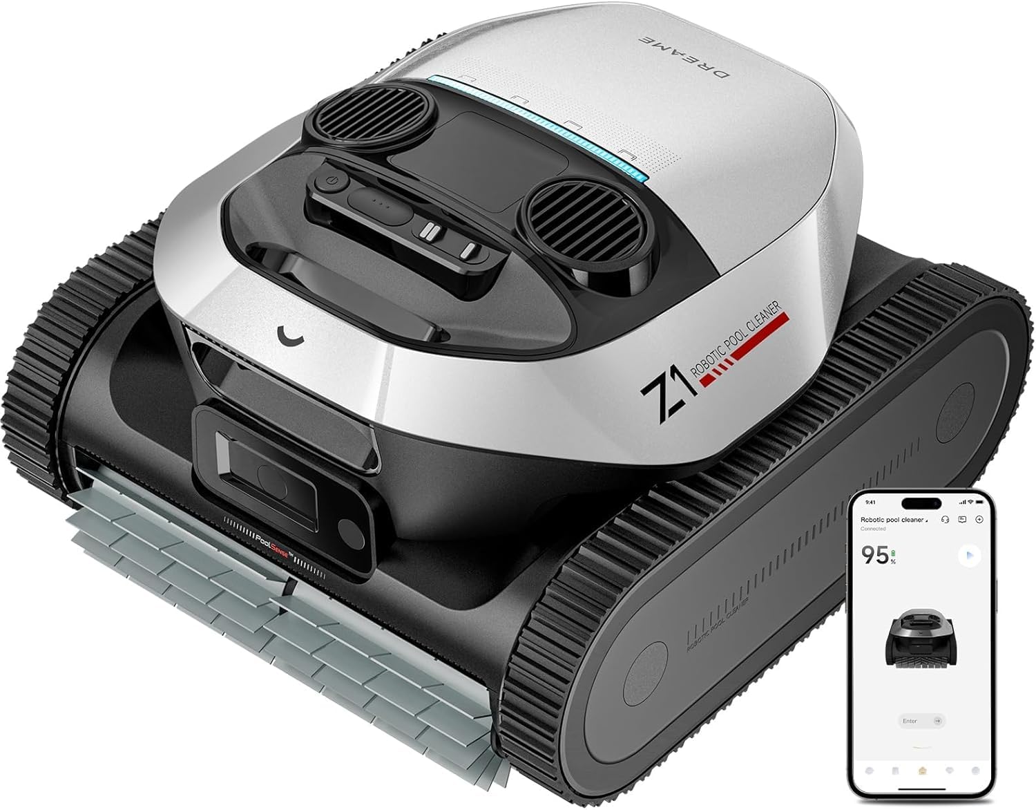 DREAME Z1 Cordless Robotic Pool Cleaner, 8000 GPH Suction, Floor &amp; Wall &amp; Waterline Cleaning, Automatic Pool Vacuum for Above &amp; In-Ground Pools, 180+ Minutes Runtime