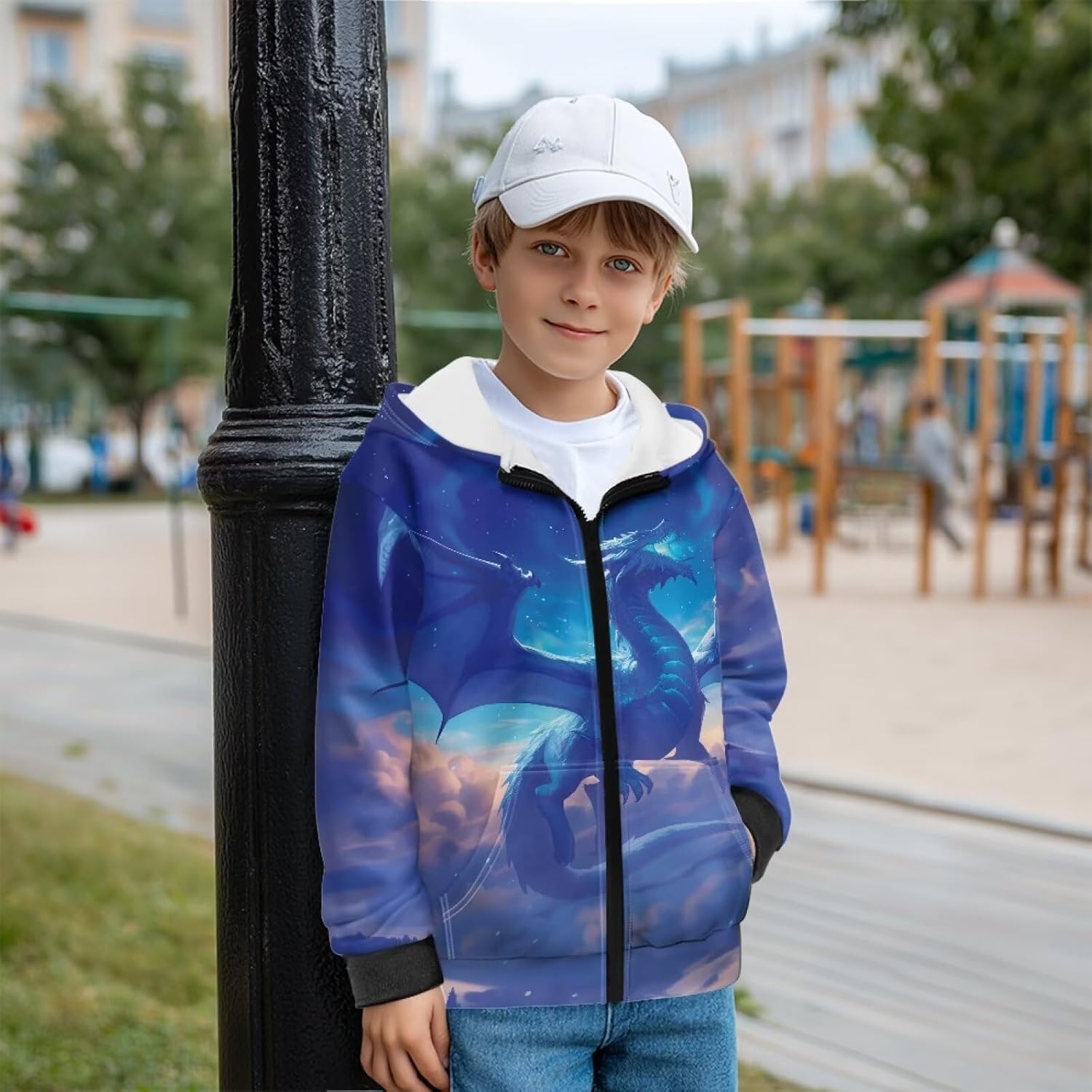 Rnyleeg Hoodie for Boys 6-14Y Zip Up Boys Jackets Lightweight Cardigan Sweatshirt Long Sleeve Casual Fall Winters Coat S-XL