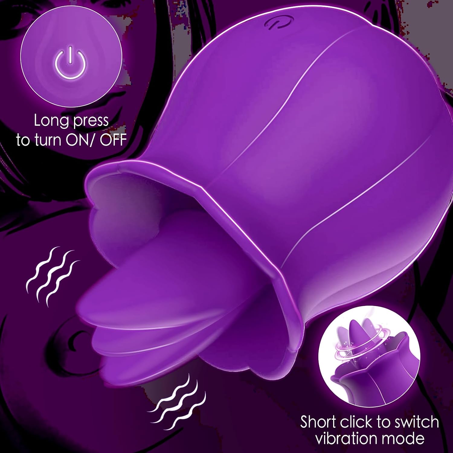 Yume Sex Toys, Rose Toy, Clitoral Tongue Vibrator for Women