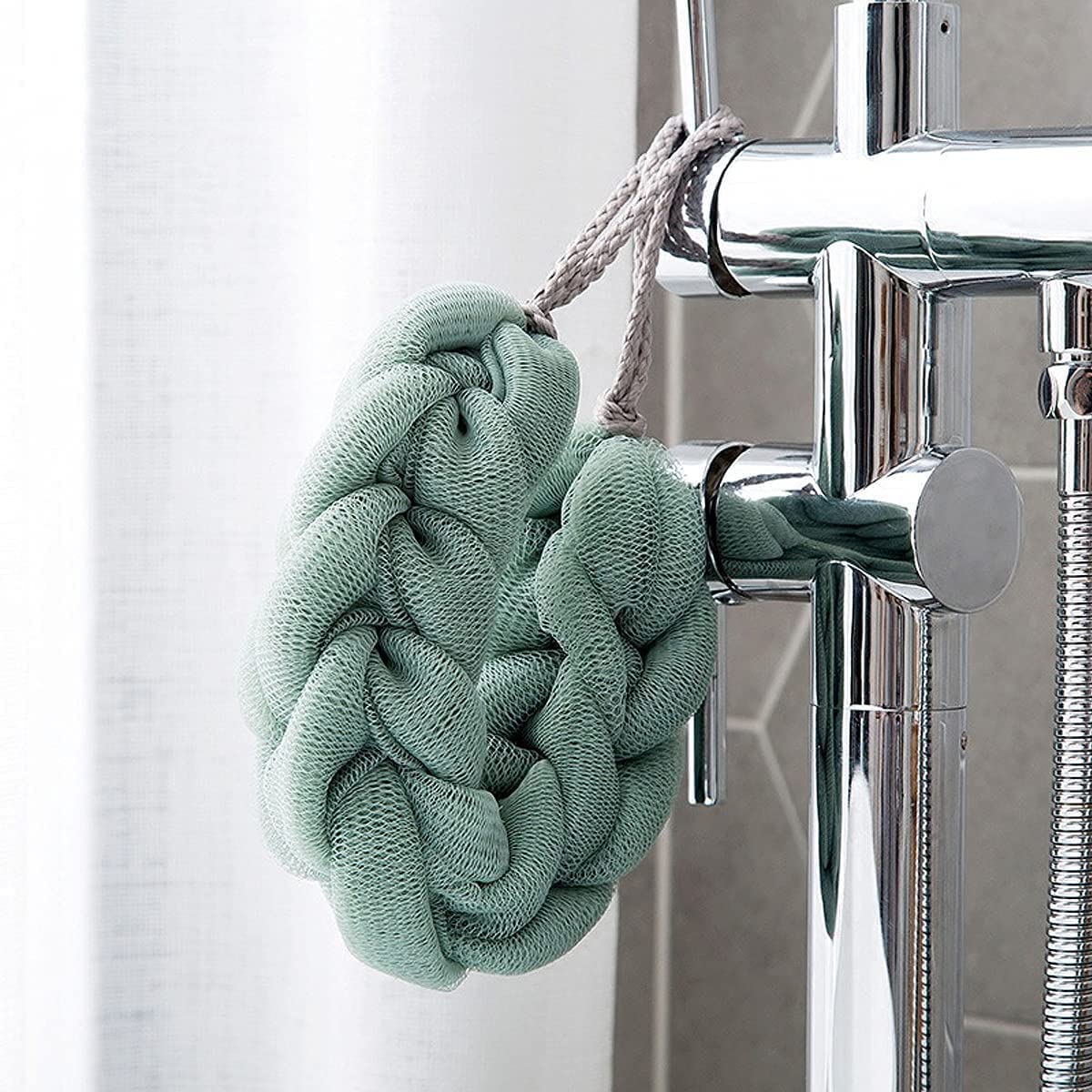 Esponja de baño para Adultos, depurador Trasero Malla elástica Esponja de Ducha Trenzada esponjada de Masaje Exfoliante Suave para Hombres matrimonios de baño de baño Damas Matorrales,5pcs