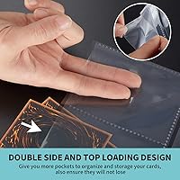 Vista 4 de Protector de páginas de 9 bolsillos – 648 bolsillos premium de doble cara fundas para tarjetas de intercambio de páginas para carpeta de 3 anillas