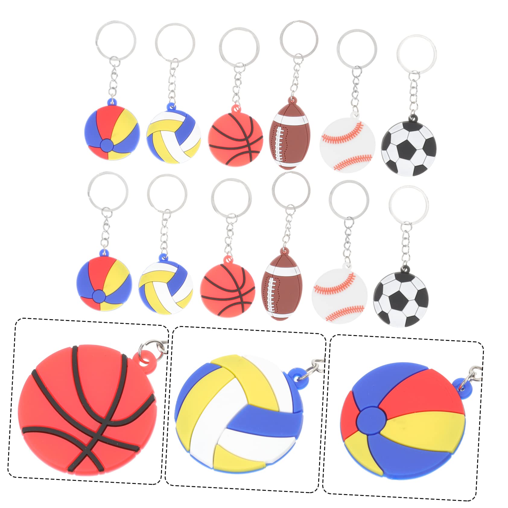 Yardwe Schlüsselanhänger Baseballs Rugby Gefälligkeiten Für Sportpartys Fußball Schlüsselanhänger Schlüsselanhänger-anhänger Schlüsselanhänger Für Sportbälle