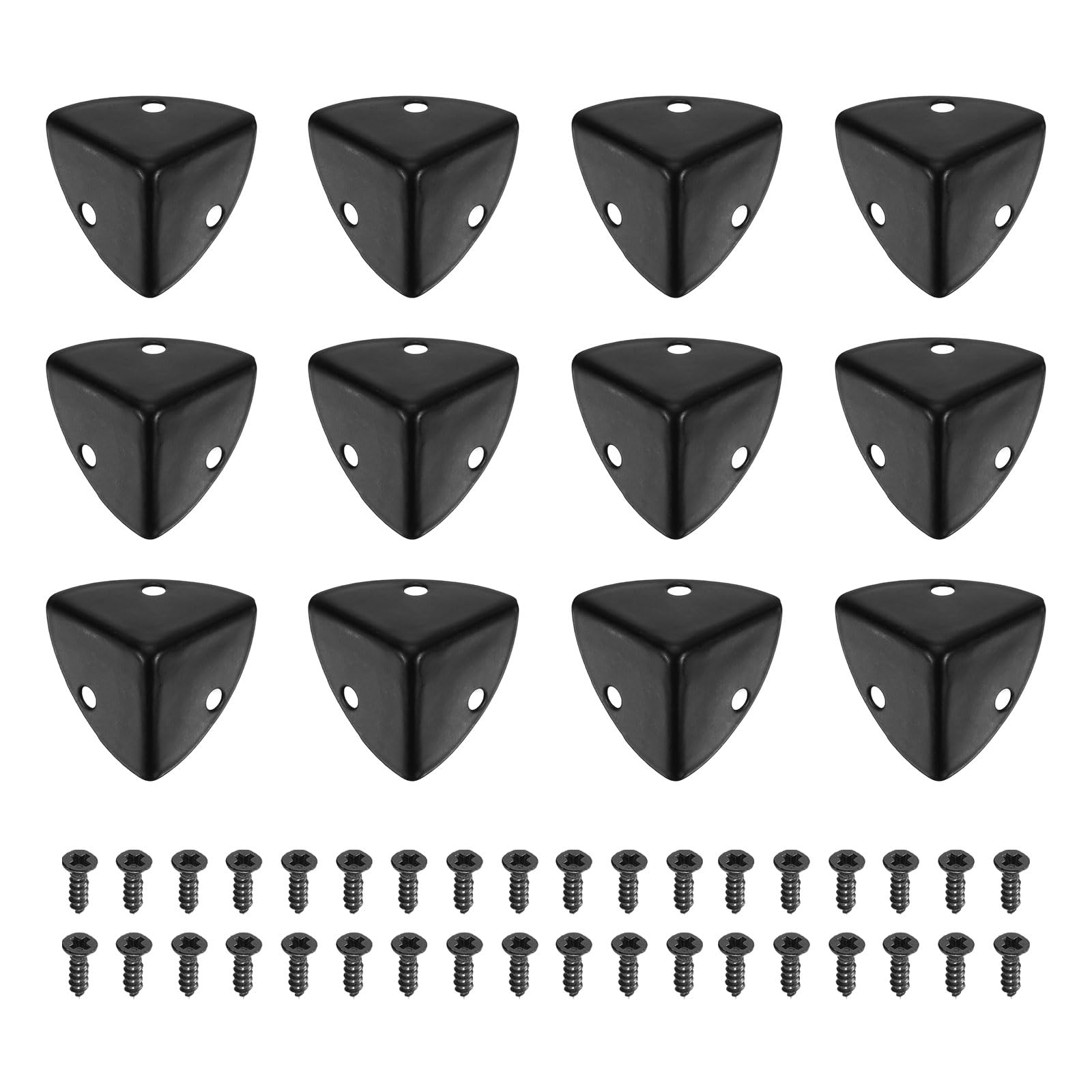 Protection d'angle en métal uxcell noir 23mm avec vis de montage pour boîte x12