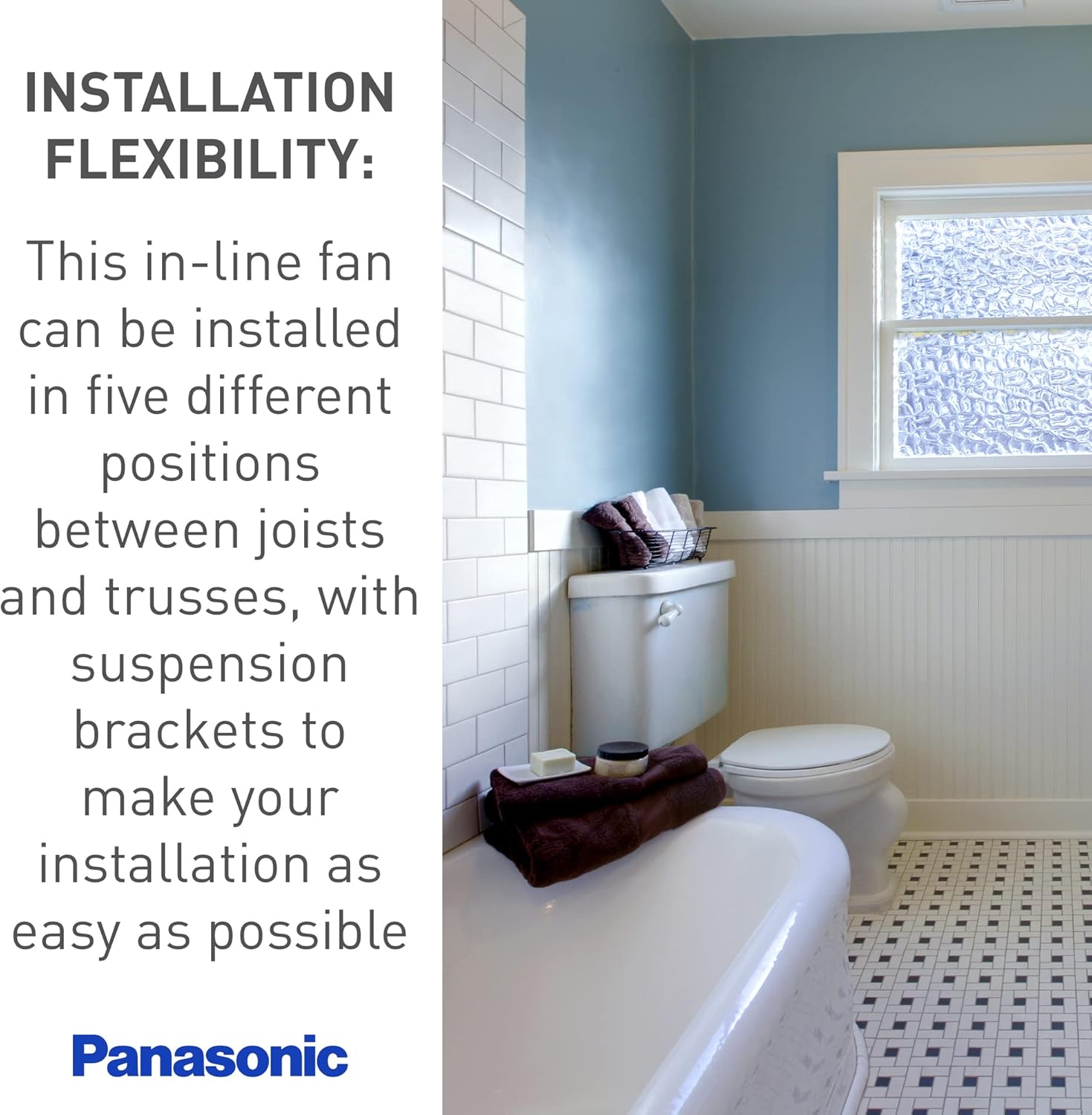 Panasonic Installation Kit for In-line Fans & ERVs, 6" Duct Double Inlet with 2 Grilles & Y-Adaptor, PC-NLF06D