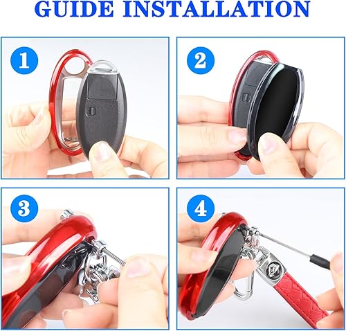 Miniatura 5 de QBUC for Nissan Key Fob Cover with Keychain, Soft TPU Key Shell Case Suitable for Altima Rogue Maxima Sentra Infiniti Armada Sedan Murano Pathfinder