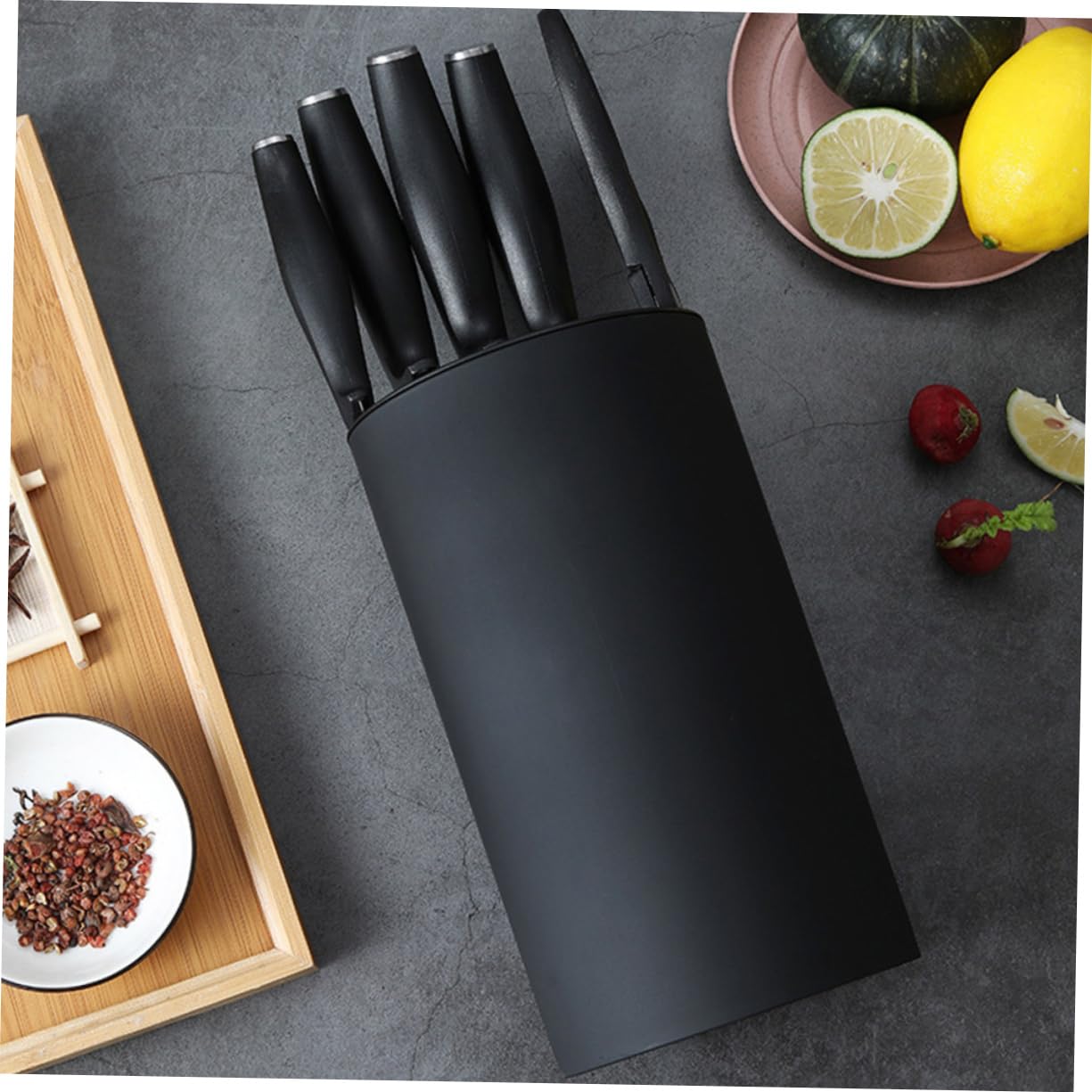 ULTECHNOVO Support Couteaux de Cuisine Noir Détachable Organisateur Pratique pour Rangement Ustensiles Cuisine