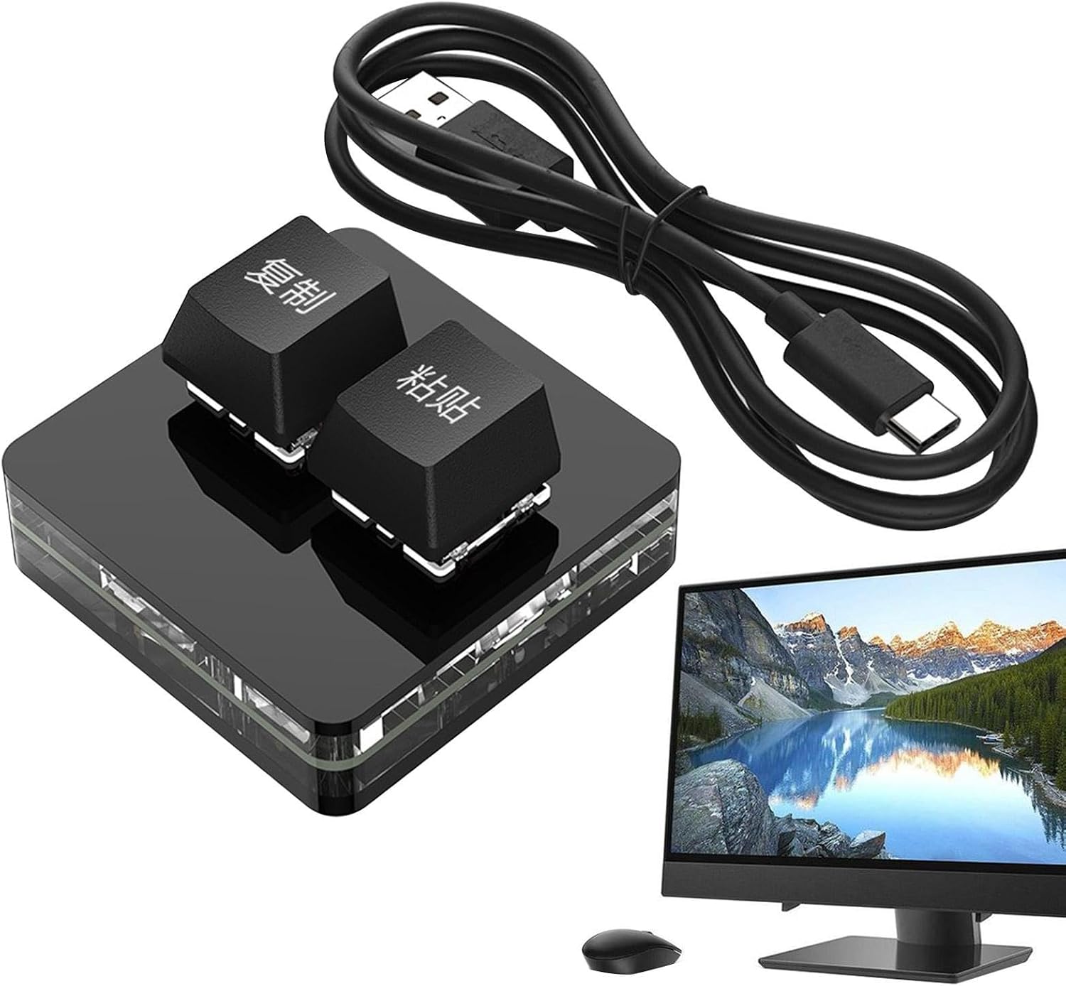 Amazon.com: 2 Key Game Keyboard, Mini USB Keyboard with Copy and Paste ...