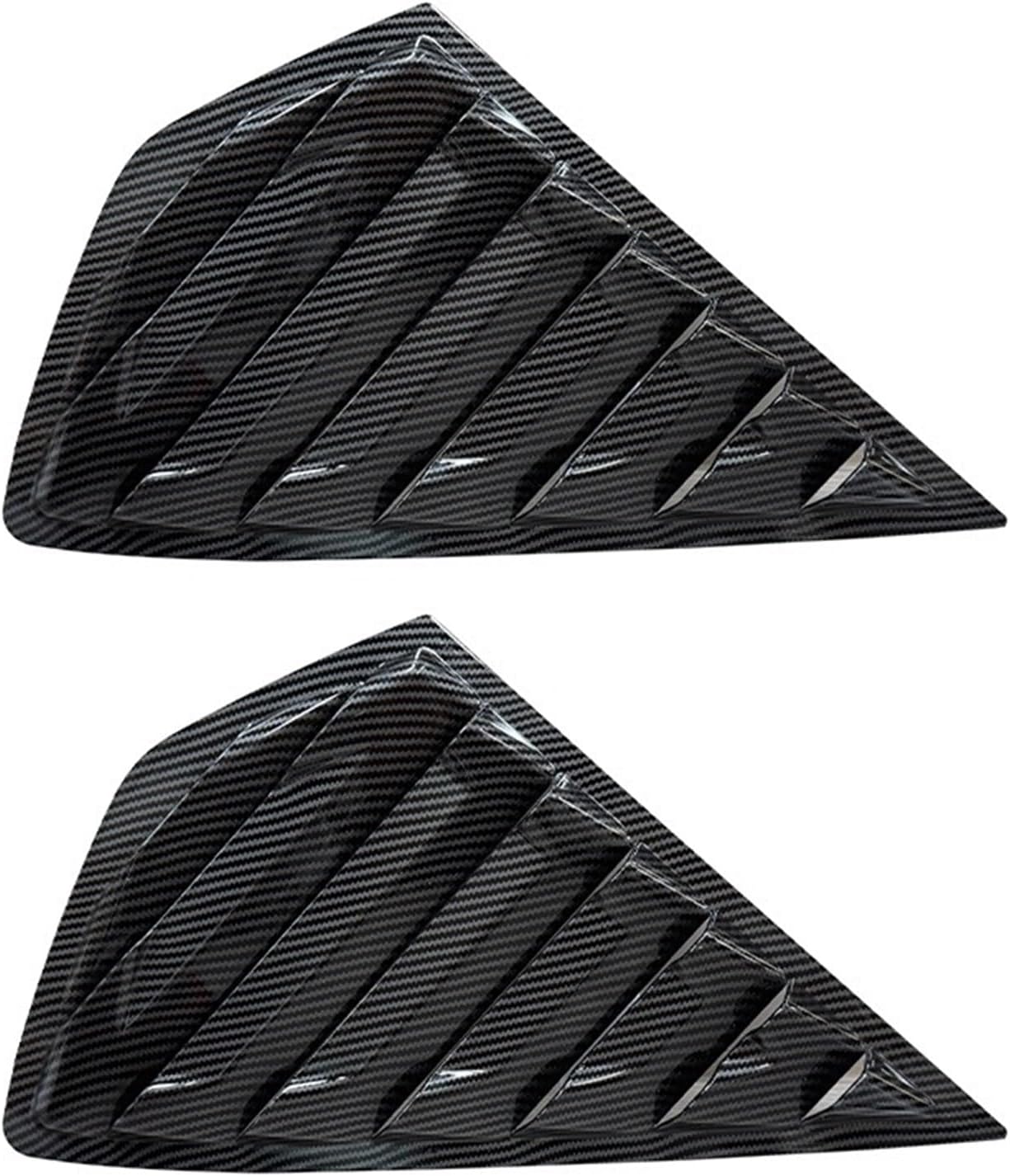 Car Side Window Louver for Toyota Prius XW30 2009-2015 Rear Shutter Cover Spoiler Gloss Black(Carbon Fiber)
