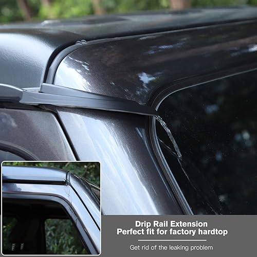 Miniatura 5 de JeCar - Diversor de lluvia de tapa dura, de plástico ABS, para Jeep Wrangler 2018-2020 JL JLU y 2020 Jeep Gladiator JT, 1 par