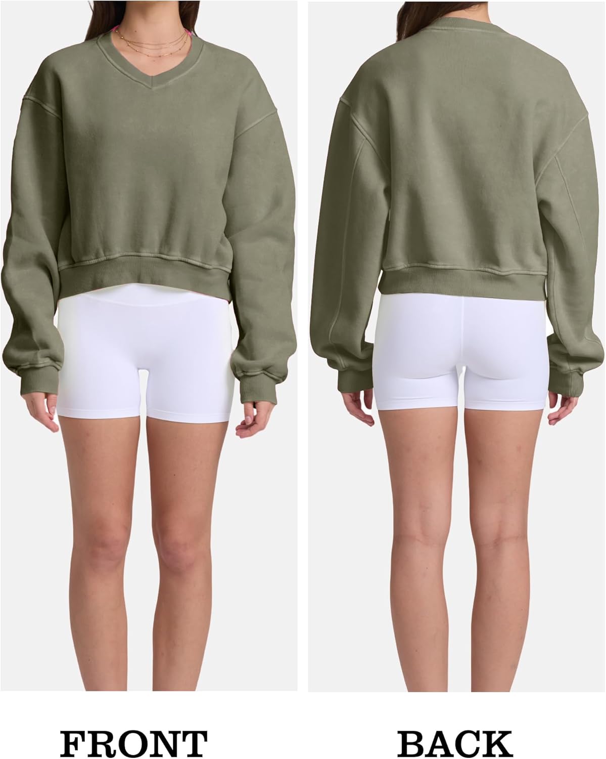 Hatant Sweatshirt for Women Acid Wash Athletic Hoodie Heritage Fleece V-neck Long Sleeve Hoodie Fleece Women Sweatshirt - Image 3