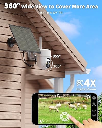 Miniatura 5 de LIWAN Cámara de seguridad celular, sin cámara de seguridad WiFi, cámaras solares 4G LTE inalámbricas para exteriores para seguridad en el hogar con