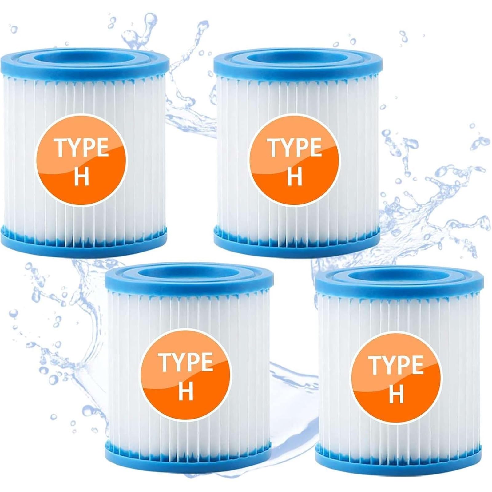 Cartuccia Filtro Piscina Tipo H, Compatibile con Intex, 29007 28601 28602(4pcs)