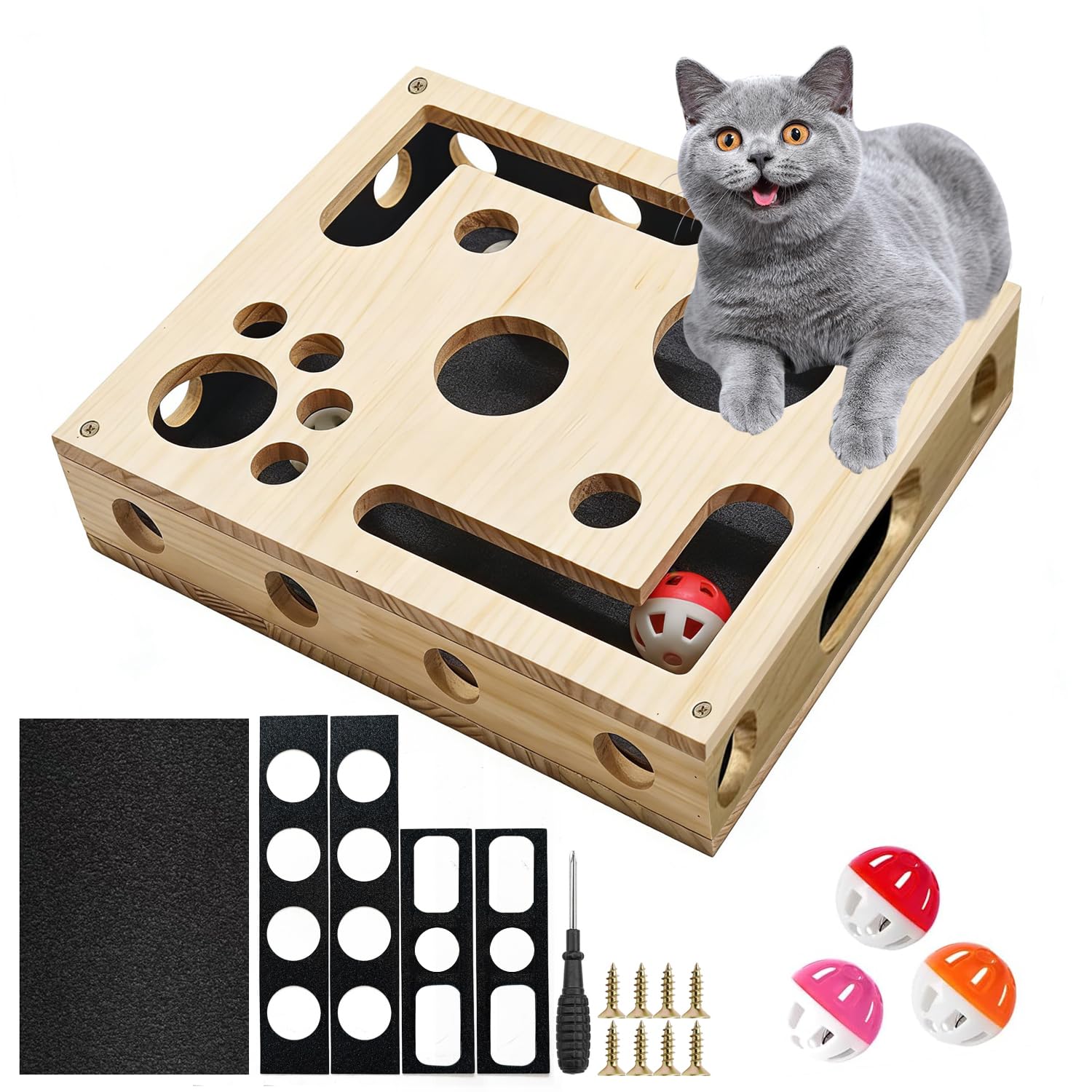 Generic Cat Scratch Puzzle Enrichment Box, Interactive Cat Nail