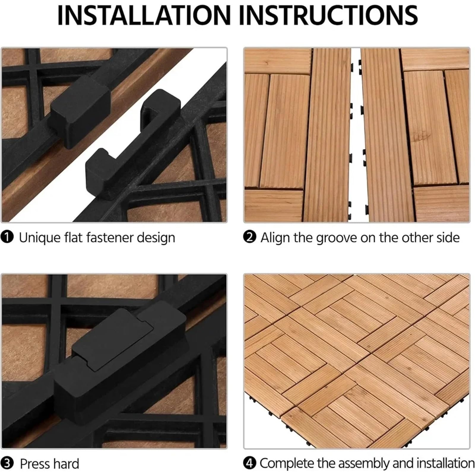 Baldosas De Terraza Exterior 27 piezas de baldosas madera entrelazadas for terraza patio, maciza y plástico, for interior exterior, 30 x cm(Khaki)