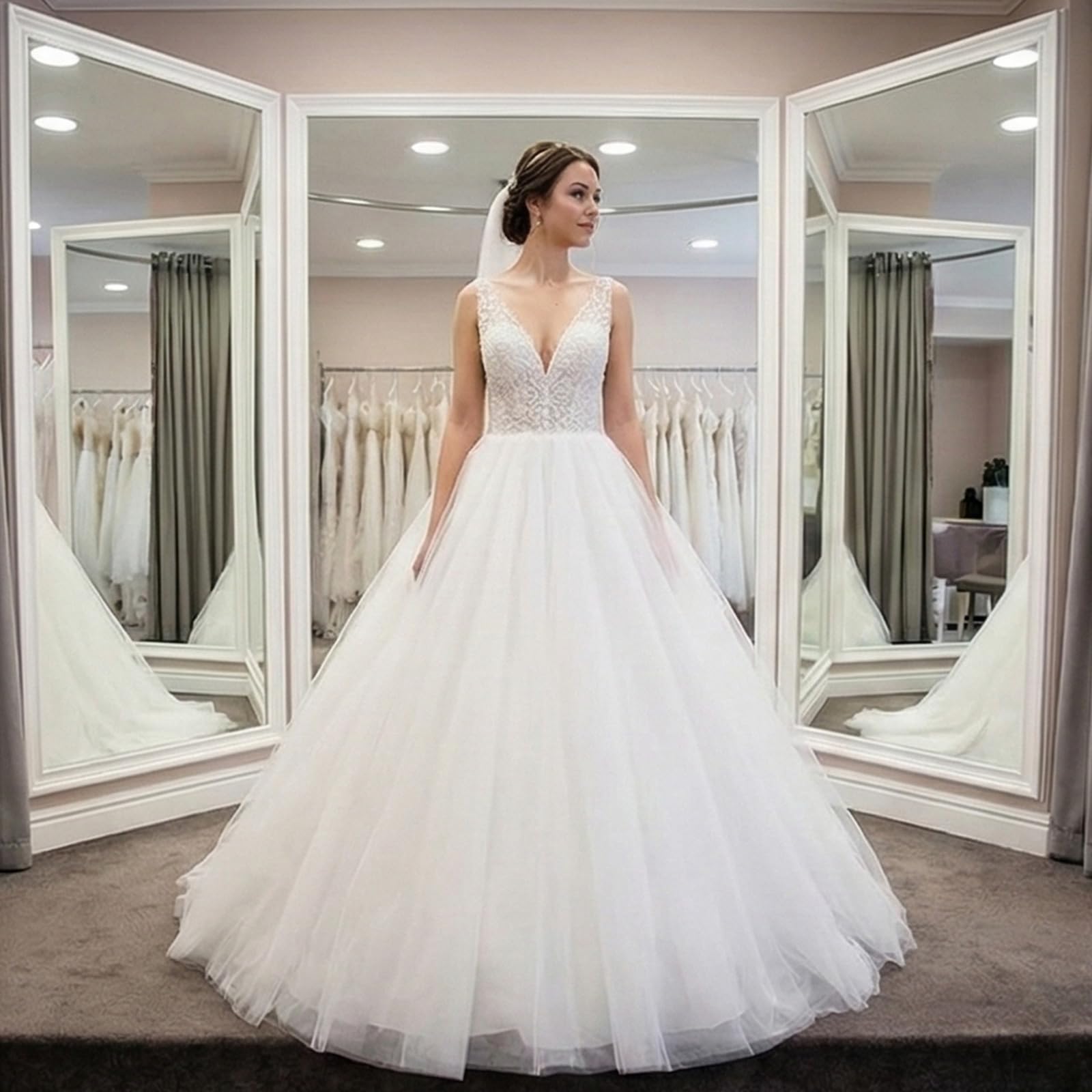 Stabile voluminoso crinolina con struttura a 6 cerchi sottogonna in tulle per abito da sposa e abito da sera Sottogonna in tulle monostrato