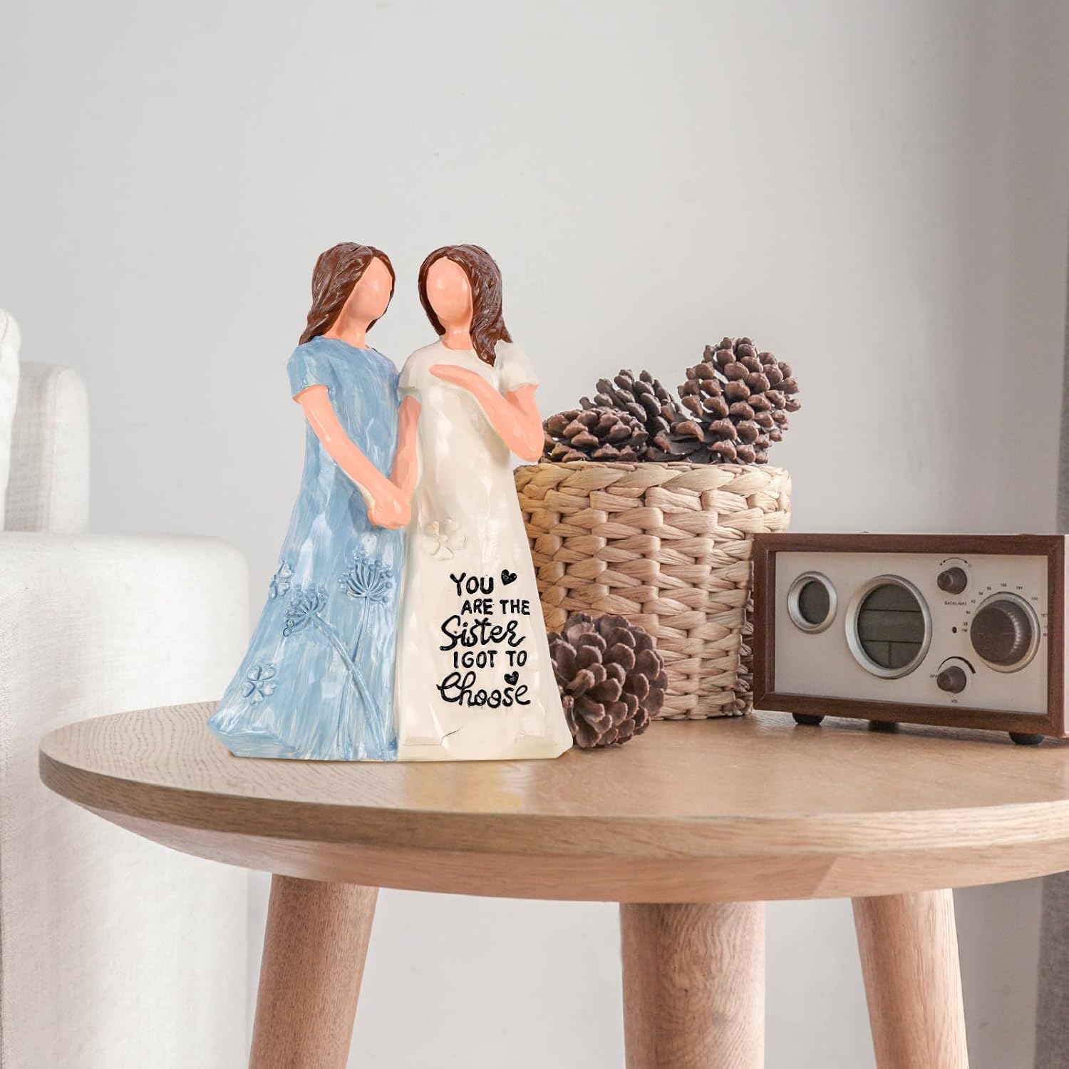 Gifts for Sisters for Women, Gifts for Best Sisters, Best Sister Birthday Gifts, Hand Painted Sculpture Hand Holding Friendship Gifts,Sisters Figurines(Blue) - Image 6