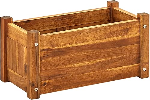 Miniatura 5 de vidaXL Cama elevada de madera maciza para exteriores, maceta de jardín, maceta, contenedor de cultivo de verduras, balcón, macetas, caja de cama de