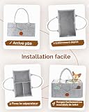 Maliton Panier Rangement Bébé Portable en Feutre avec Poignée Compartiments Détachables, Pour la table à langer ou la chambre du bébé, Pour les couches, lingettes et inserts, Gris - 9