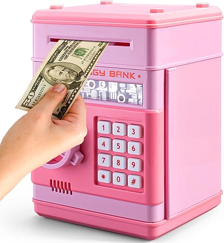 LittleStar Kids Baby - Alcancía de juguete para niñas, caja de ahorro electrónica con dinero real, mini cajero automático, monedas, bancos, disponible en Yaxa Venezuela