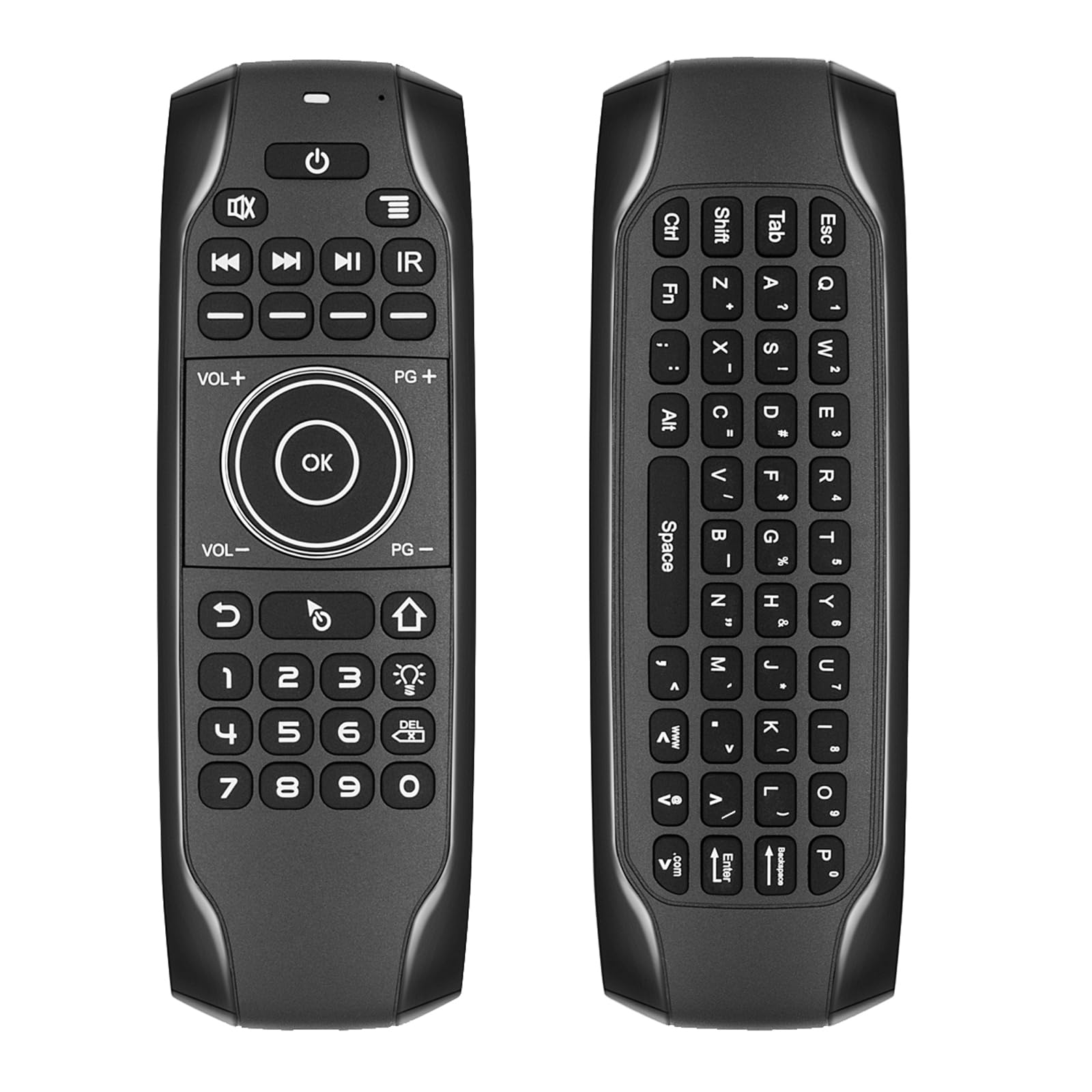 BOXPUT G7 BTS Air Mouse Remote with Mini Keyboard Backlit Gyroscope Bluetooth Remote Build-in Rechargeable Battery for Android TV Box TV Stick Support 5 Keys IR Learning Mini Wireless Keyboard Remote