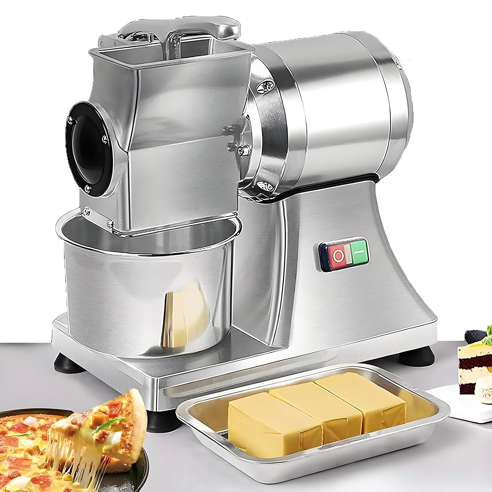 Rallador De Queso Eléctrico, Rebanador Y Rallador Eléctrico De 550 W, Rallador Eléctrico Automático, Rallador De Queso De Acero Inoxidable De Alta Resistencia, Máquina Ralladora