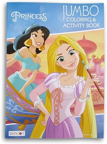 Princess Jasmine and Rapunzel - Libro para colorear y actividades, 80 páginas, color blanco