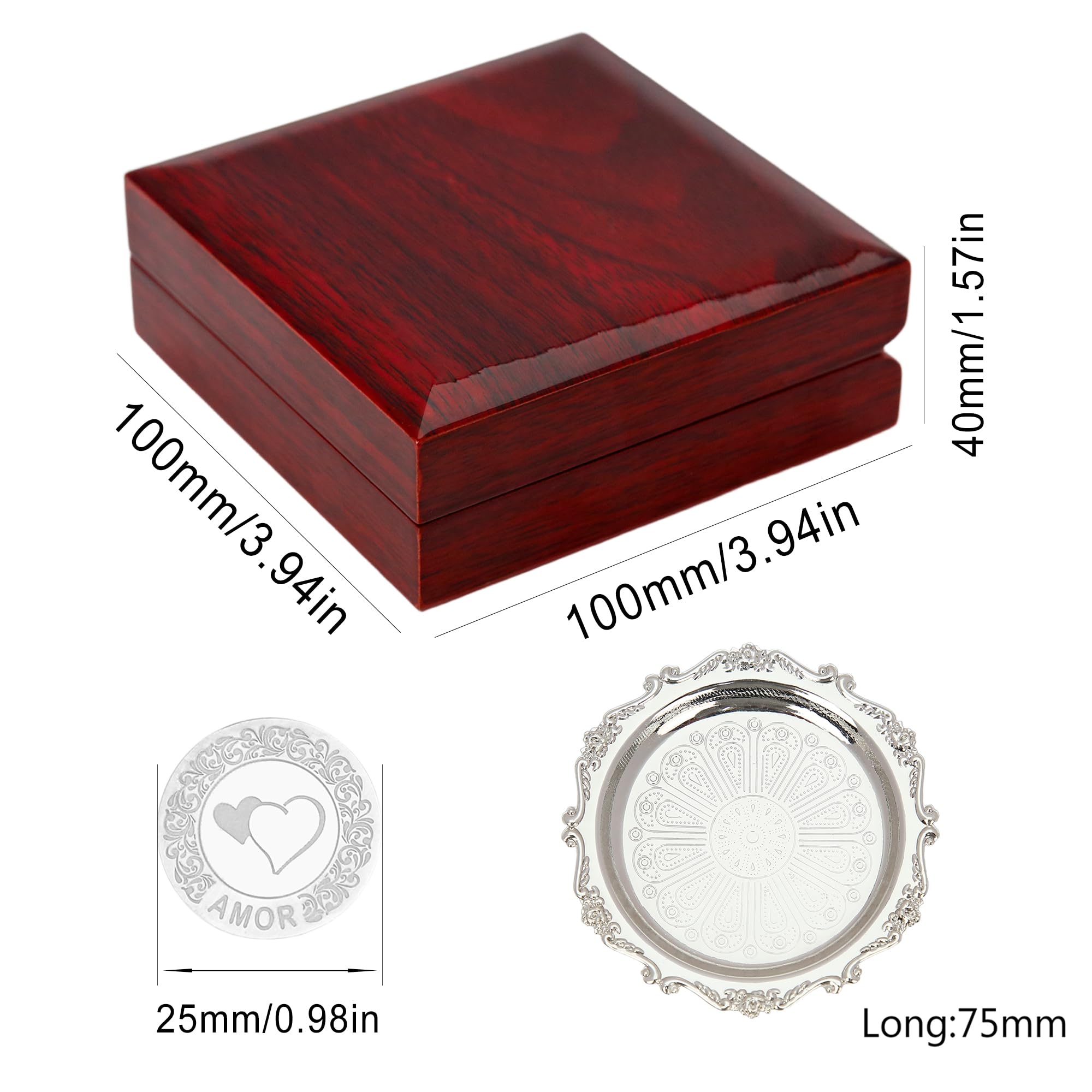 TINGKU Juego de monedas de uniforme de boda personalizado – Arras para boda católica accesorios de boda – Monedas Arrhae con cajas de madera (Silver)