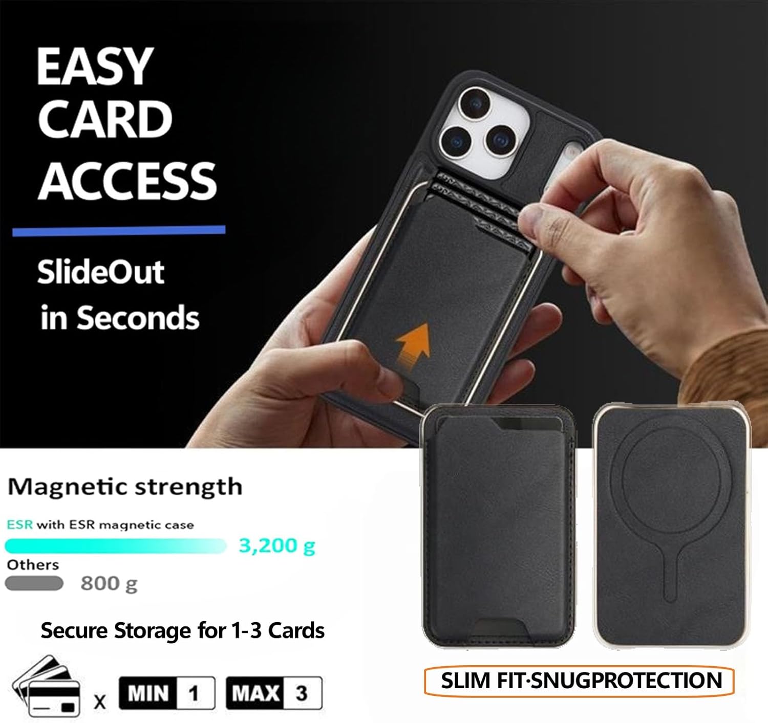 Case for iPhone 17 Pro Max/17 Pro/17 Air/17, Slim PU Leather Cover with Microfiber Lining, Shockproof TPU Protection, Compatible with MagSafe, Raised Edge Design(Black,17 Pro MAX)