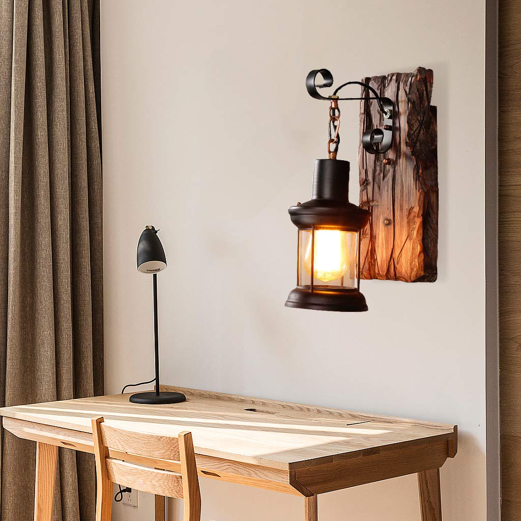 WFZRXFC Forme De Torche Créative Industrielle Rétro Applique Murale Décoration D'éclairage Applique Murale Corps De Lampe En Aluminium Moulé Sous Pression En Or Marron Applique Lumière Utilisée Pour L