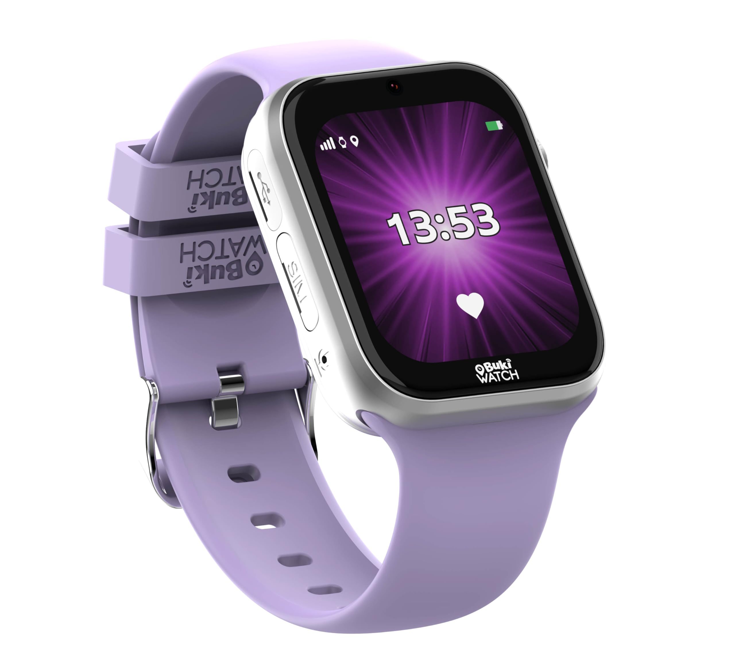 Smartwatch dla dzieci z dołączoną kartą SIM - połączenia, GPS, SOS, wideo, wodoodporny, kontrola rodzicielska za pomocą aplikacji - 2 paski - od 8 lat - gotowy do pracy - zegarek BUKI - FIB01