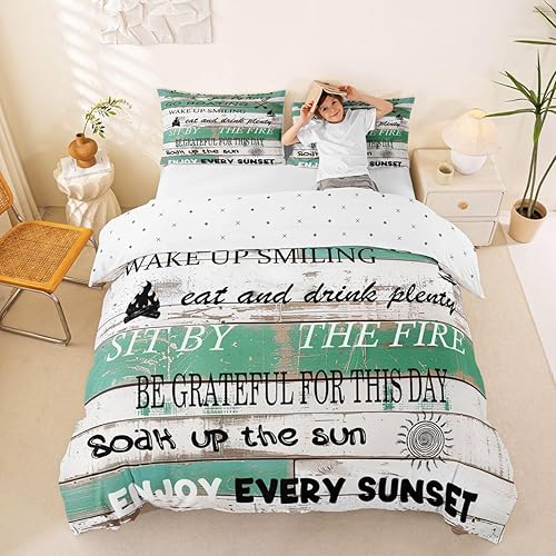 Miniatura 34 de Erosebridal Funda de edredón de ancla náutica, juego de ropa de cama con brújula oceánica, tamaño individual para niños, adolescentes, adultos,