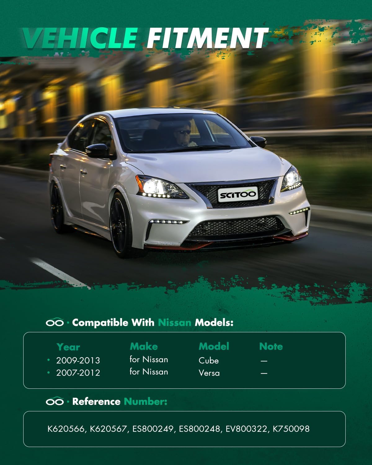 SCITOO 8pcs Front Lower Control Arm Ball Joint Tie Rod End Suspension Kit Fit 2009-2013 for Nissan Cube 2007-2012 for Nissan Versa Sway Bar End Link K620566 K620567