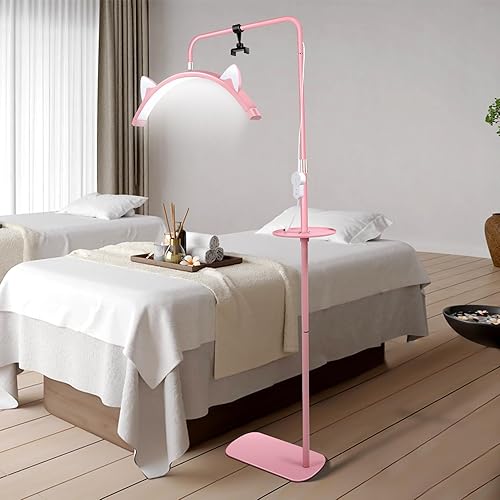 VINGVO Luz de pestañas para tecnología de pestañas, luz de esteticistas con brillo y altura ajustables, luces de media luna con soporte para disponible en Yaxa Costa Rica