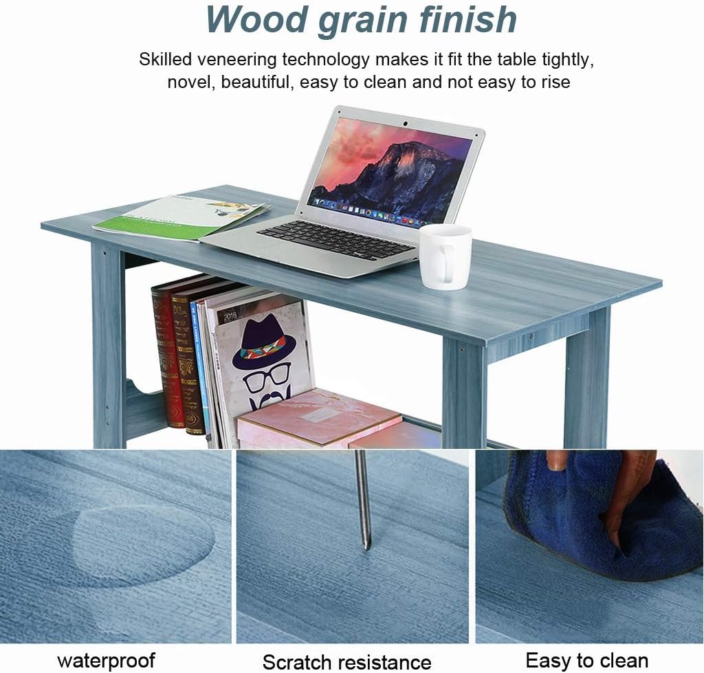 Computer Desk 39" Study Writing Table for Home Office, Modern Simple Style Computer Desk,Office Desk (Blue)