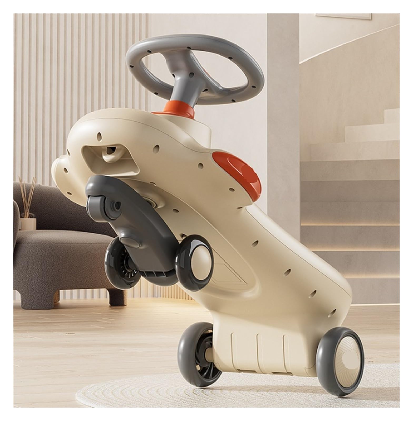 Wackelauto, Wiggle Auto-Schaukelauto for Kinder, Spielzeug for Aufsitzen, Stauraum unter dem Sitz, geräuschlose Räder, for Jungen und Mädchen, for Spielen im Innen- Außenbereich, Schaukelkarte(Blu)