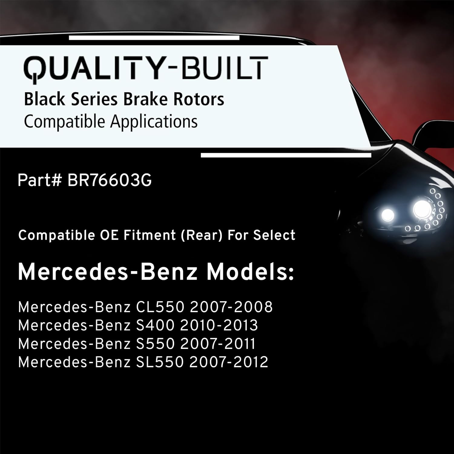 QUALITY-BUILT Rear Brake Rotor, Black Series BR76603G, Compatible with 2007-2013 Mercedes-Benz (CL550,S400,S550,SL550)